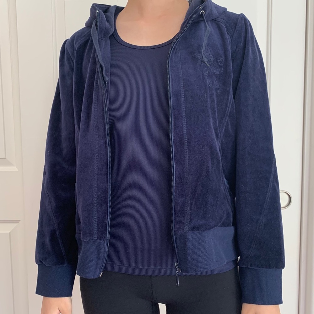 Vintage Velvet Track Jacket w Butterfly Embriodery